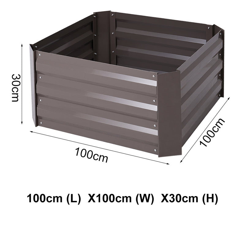 Garden Sanctuary Galvanized Steel Square Raised Garden Bed Planter Box
