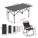 Breeins 95cm/120cm Portable Folding Camping Table with 4 or 6 Chairs