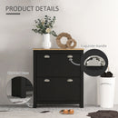 HOMCOM 2 Drawer Shoe Cabinet Narrow Shoe Cupboard with Flip Doors, Black