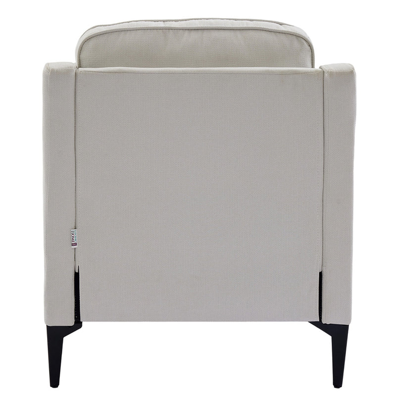 Livingandhome Beige White Fleece Sofa Chair