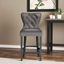 Livingandhome Velvet Bar Stool Bar Chair Dining Stool for Open Kitchen Counter