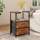 Bedside Table With Charging Station And LED Lights