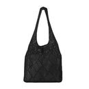 Modishion Black Knitted Shoulder Bag Hollow Tote Bag Handbag