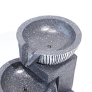Livingandhome Outdoor Water Fountain Rockery Decoration 3 Tier Bowls Solar Powered