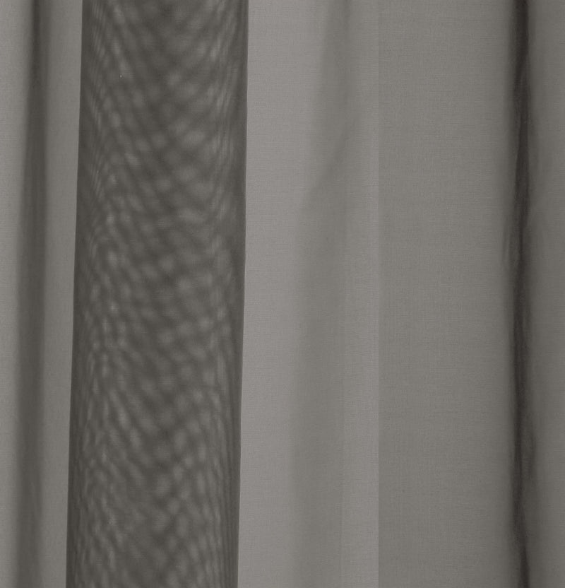 Sheer Grey Plain Woven Voile Slot Top Curtain Panel Pair