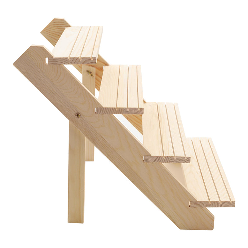 Livingandhome 4 Tier Solid Wood Display Rack