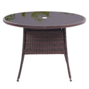 Garden Sanctuary Garden Wicker Tempered Glass Table with Parasol Hole