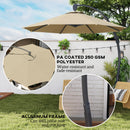 Outsunny 3(m) Garden Cantilever Parasol with Crank Aluminium Frame