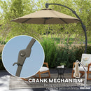 Outsunny 3(m) Garden Cantilever Parasol with Crank Aluminium Frame