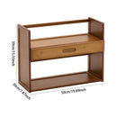 Livingandhome Natural Bamboo 2-Tier Desk Shelf