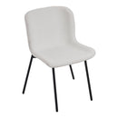 Livingandhome Set of 2 White Teddy Fleece Dining Chairs