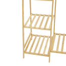 Livingandhome Bamboo Bedroom Garment Clothes Rack Natural 110cm