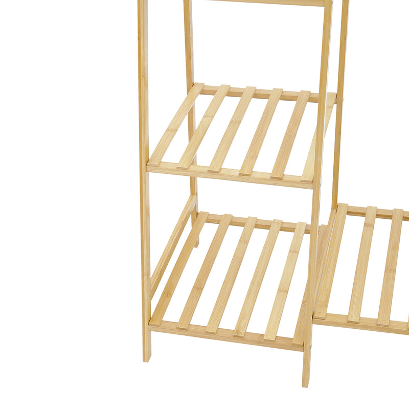 Livingandhome Bamboo Bedroom Garment Clothes Rack Natural 110cm