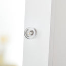 HOMCOM Free Standing LED Mirrored Jewellery Cabinet -  Warm White