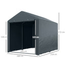 Outsunny 1.6 x 2.2m Garden Storage Shed Portable Shed Tent, Dark Grey