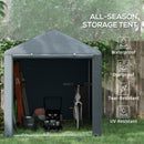 Outsunny 1.6 x 2.2m Garden Storage Shed Portable Shed Tent, Dark Grey