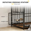 PawHut Dog Crate Furniture, Dog Cage With Rotatable Feeding Station