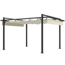 Outsunny Pergola with Retractable Roof and Aluminium Frame - Khaki