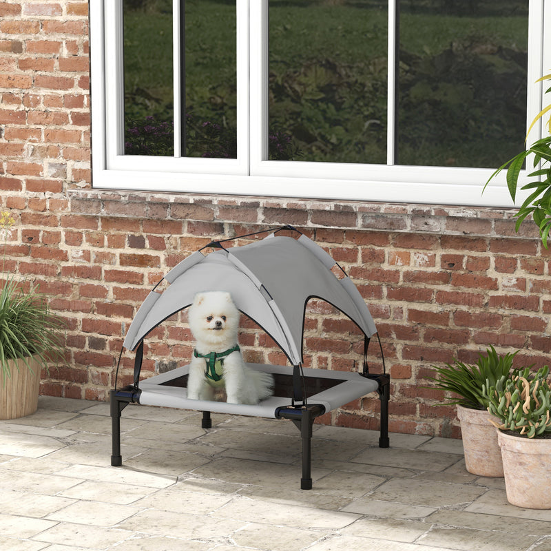 PawHut Cooling Raised Dog Bed w/ Breathable Mesh, Light Grey