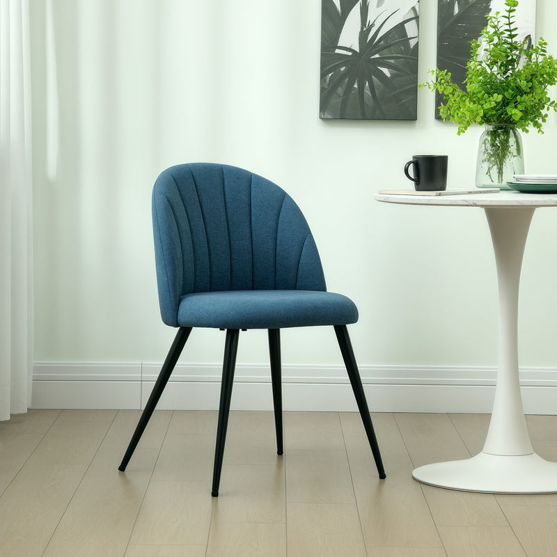 HOMCOM Set of 2 Dining Chairs with Shell Backrest and Padded Seat