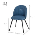 HOMCOM Set of 2 Dining Chairs with Shell Backrest and Padded Seat