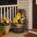 Outsunny Garden Water Feature, Freestanding Water Fountain with LED Lights