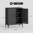 HOMCOM Metal Storage Cabinet with Lock for Home Office, Garage, Study, Black