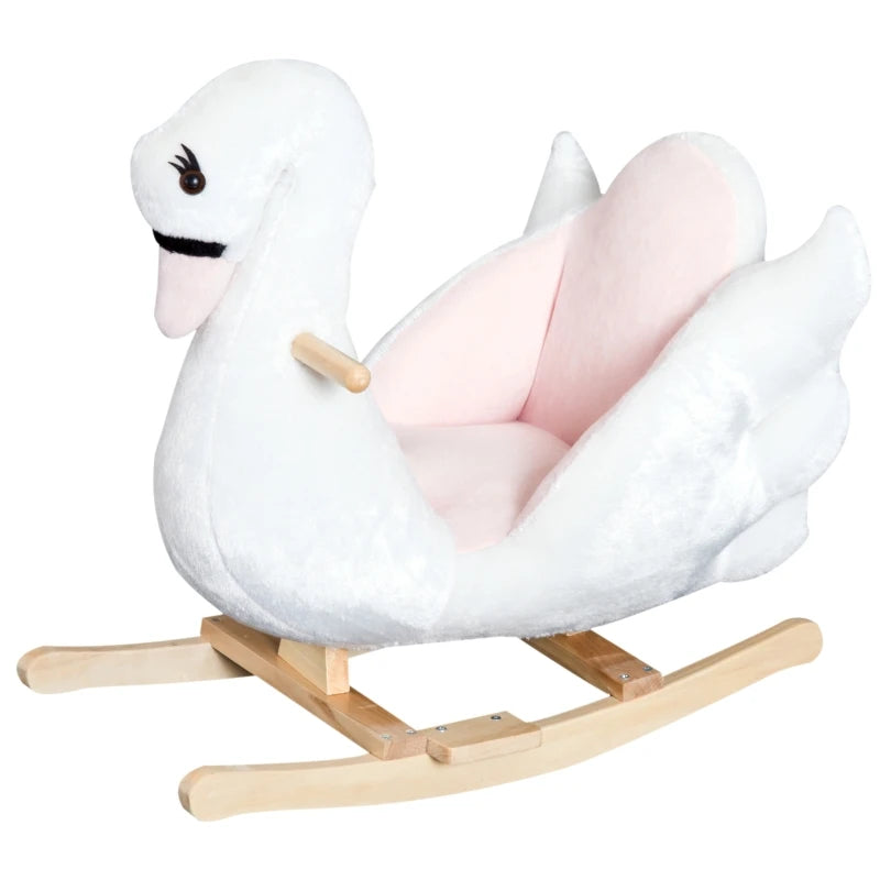 HOMCOM Children's Ride on  Swan - White and Pink