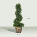 HOMCOM Set Of 2 Potted Artificial Plants, Topiary Spiral Cypress Trees, 90cm