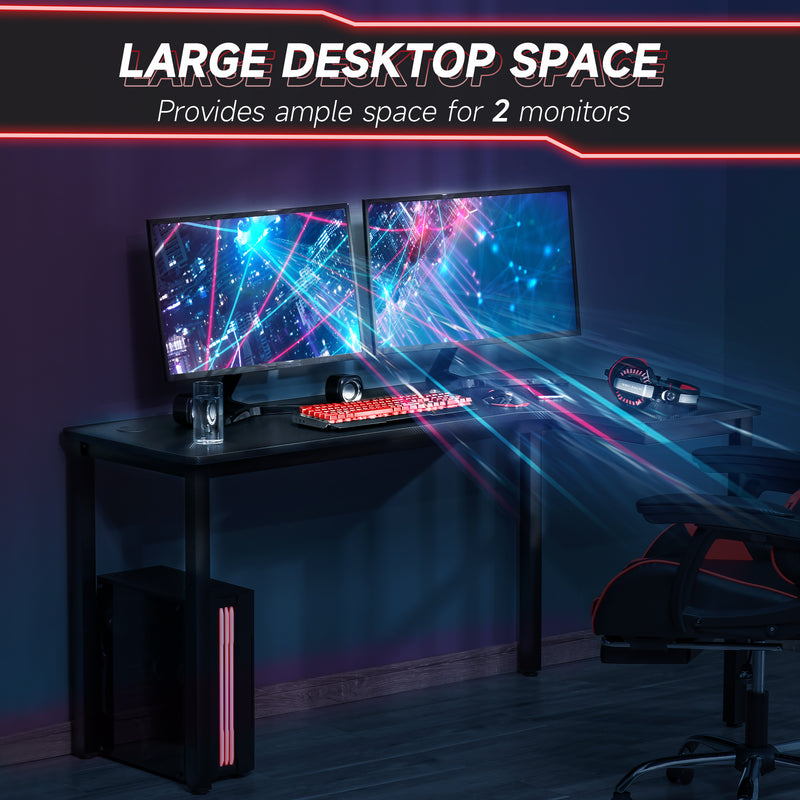 L-Shaped Gaming Desk, Computer Corner Desk, Home Office Workstation with Cable Management, 145 x 81 x 76cm, Black, Left
