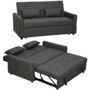HOMCOM 2 Seater Sofa Bed, Convertible Pull Out Bed Settee, Charcoal Grey