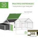 PawHut Wooden Chicken Run with Nesting Box, Openable Roof, for 4-8 Chickens