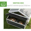 PawHut Wooden Chicken Run with Nesting Box, Openable Roof, for 4-8 Chickens