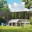 PawHut Wooden Chicken Run with Nesting Box, Openable Roof, for 4-8 Chickens