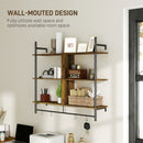 HOMCOM Wall Shelf Unit with 4 Hooks for Living Room