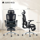 HOMCOM Ergonomic Office Chair, Mesh Desk Chair With Lumbar Support, Footrest