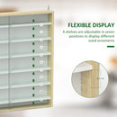 HOMCOM 7-Tier Wall Display Cabinet w/ Shelves Glass Doors