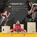 HOMCOM 3-in-1 Wooden Plyo Box for Home Gym, Workout Training, Natural