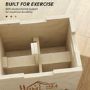 HOMCOM 3-in-1 Wooden Plyo Box for Home Gym, Workout Training, Natural