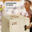 HOMCOM 3-in-1 Wooden Plyo Box for Home Gym, Workout Training, Natural