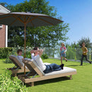 Outsunny Wooden Garden Parasol with Rope Pulley Mechanism and 8 Ribs