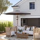 Outsunny Wooden Garden Parasol with Rope Pulley Mechanism and 8 Ribs