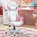 HOMCOM Gaming Chair For Adults Faux Leather Computer Chair W/ 3D Armrests - Pink/Blue