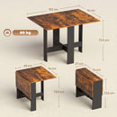 HOMCOM Wooden Folding Table Writing Desk Rustic Brown