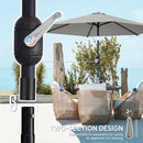 Outsunny 2.6M Garden Parasol Umbrella with Aluminium Pole, Tilt, Crank
