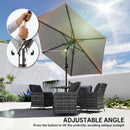 Outsunny 2.6M Garden Parasol Umbrella with Aluminium Pole, Tilt, Crank