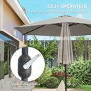 Outsunny 2.6M Garden Parasol Umbrella with Aluminium Pole, Tilt, Crank