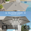 Outsunny 2.6M Garden Parasol Umbrella with Aluminium Pole, Tilt, Crank