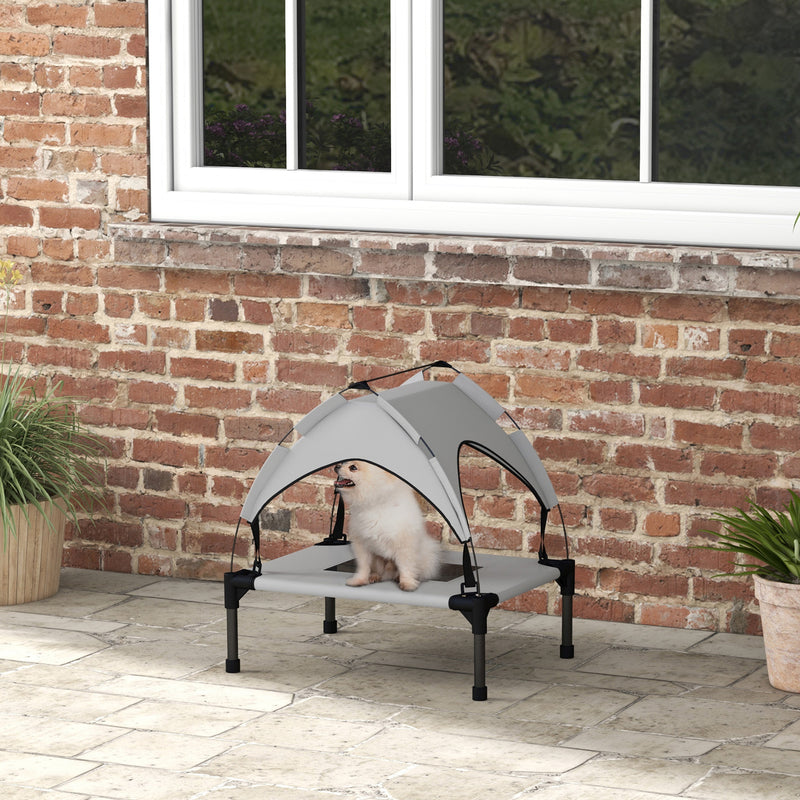 PawHut Cooling Raised Dog Bed w/ Breathable Mesh, Light Grey