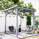 Outsunny 2 x 2m Wooden Pergola Kit, Garden Gazebo Shelter, Grey
